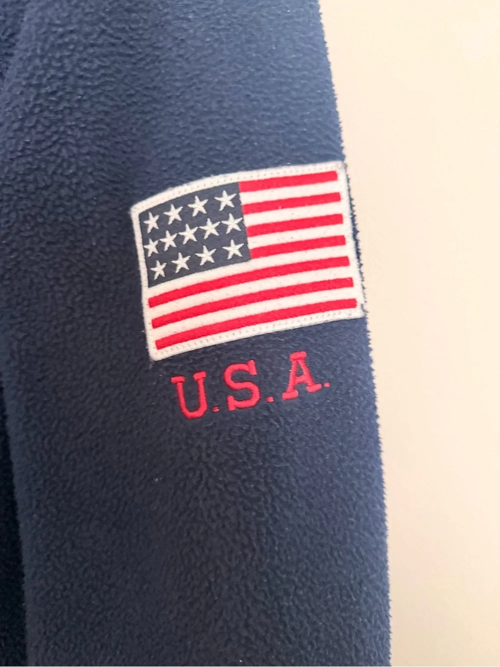 Polo Ralph Lauren mens navy blue polo USA logo fleece hoodie sweatshirt size L